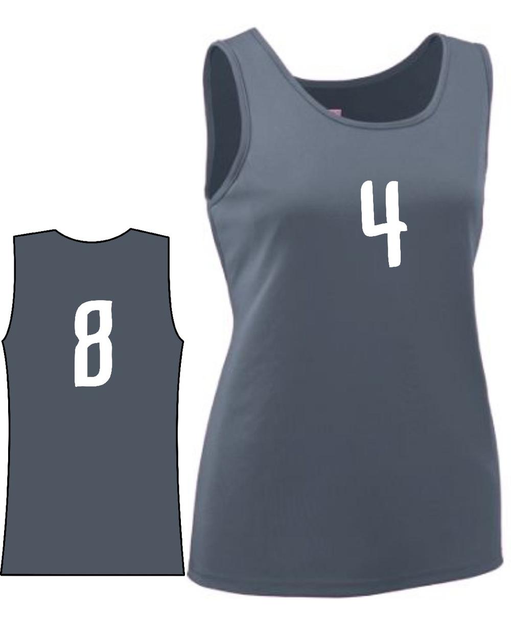 Augusta Women's Value Training Numbered Basketball Jersey, color: Graphite