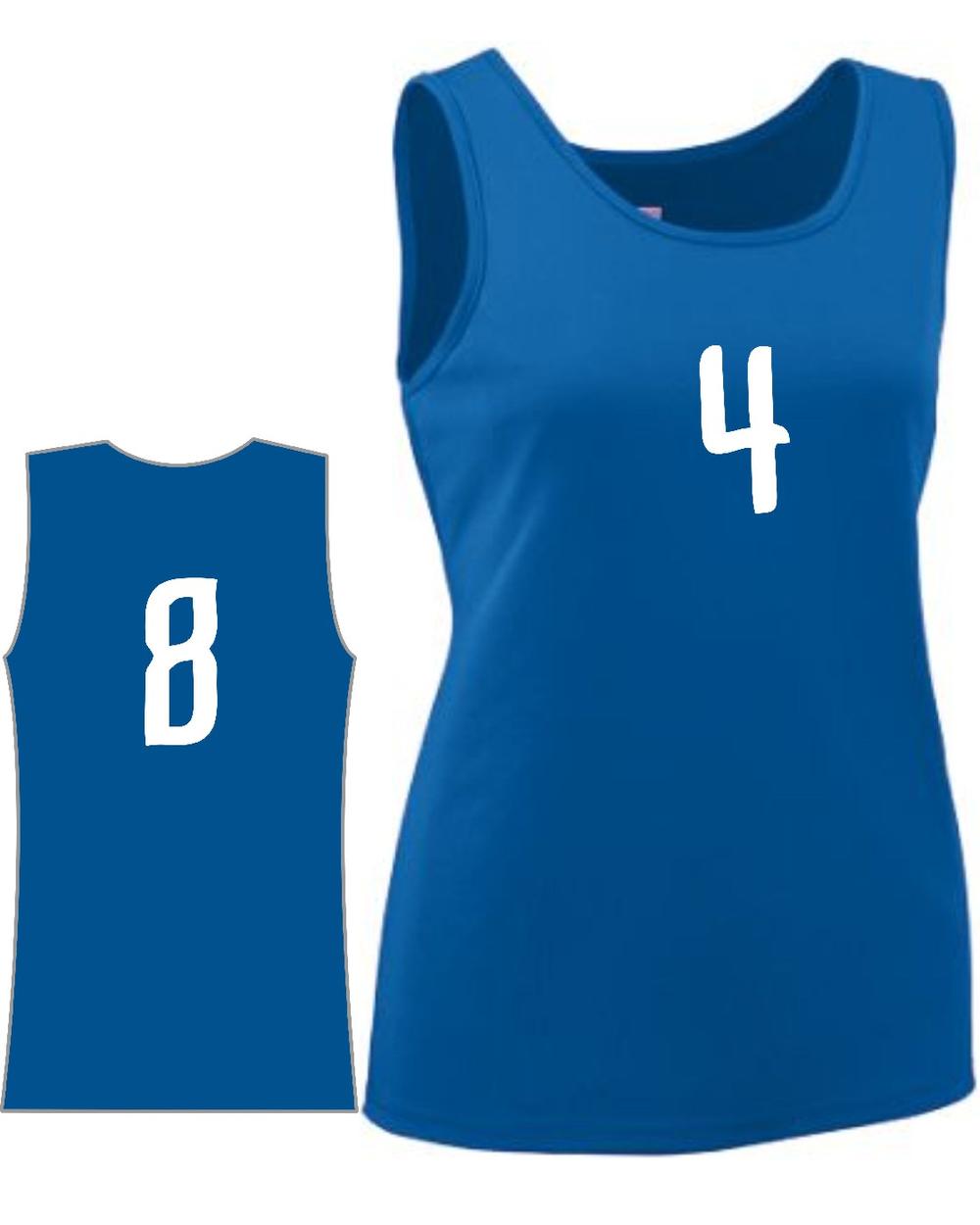 Augusta Women's Value Training Numbered Basketball Jersey, color: Royal