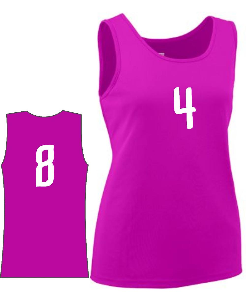 Augusta Women's Value Training Numbered Basketball Jersey, color: Power Pink