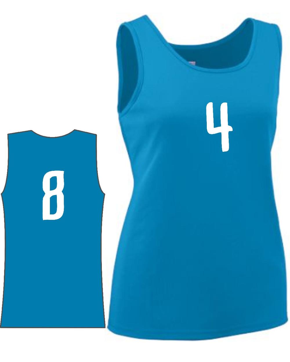 Augusta Women's Value Training Numbered Basketball Jersey, color: Power Blue