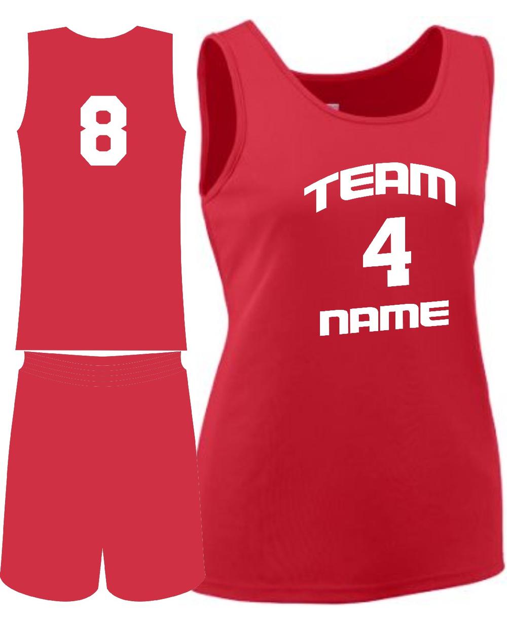 Augusta Women's Custom Value Training Basketball Uniform, color: Red