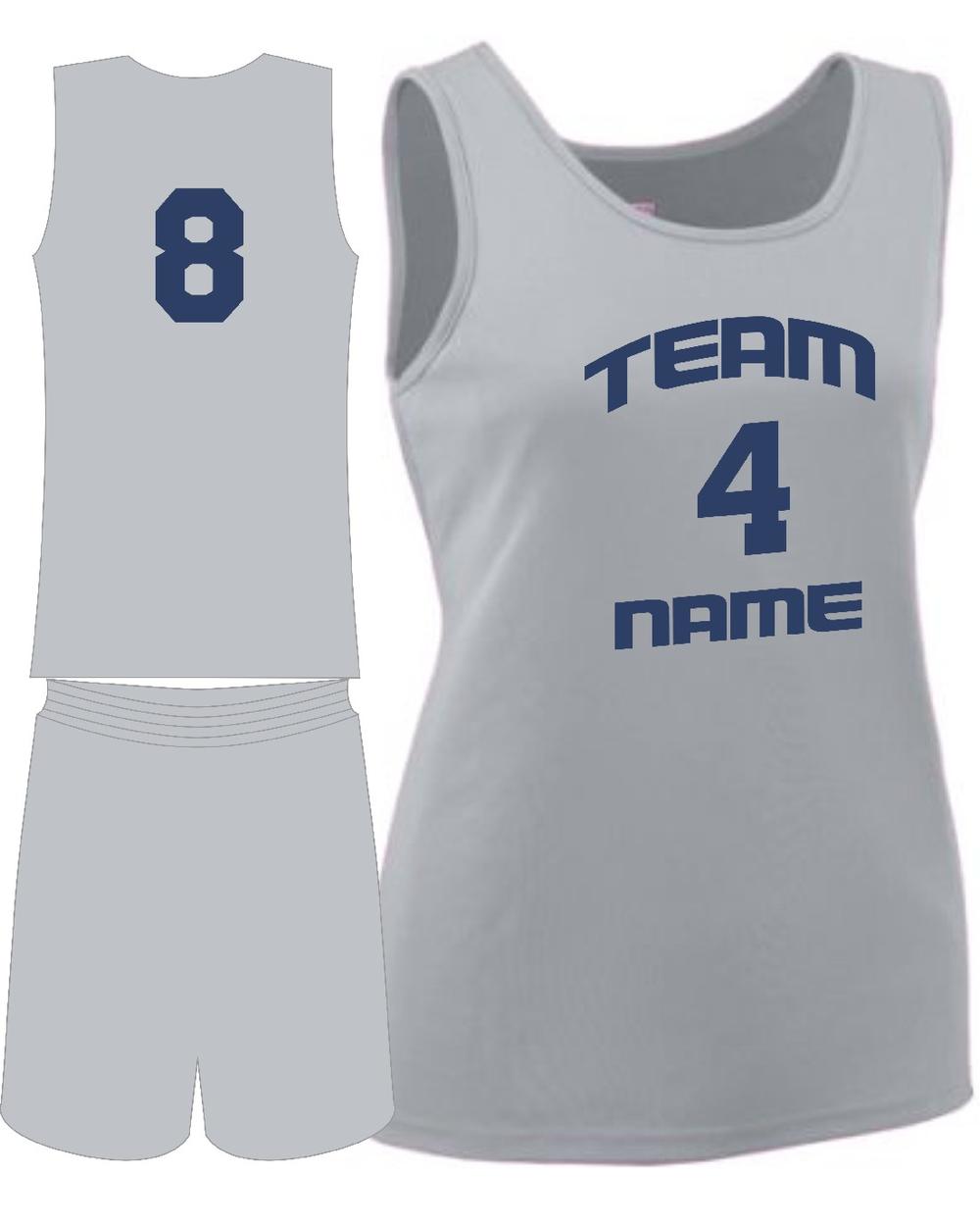 Augusta Women's Custom Value Training Basketball Uniform, color: Silver Grey