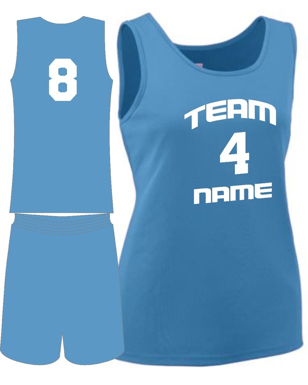 Augusta Women's Custom Value Training Basketball Uniform, color: Columbia Blue