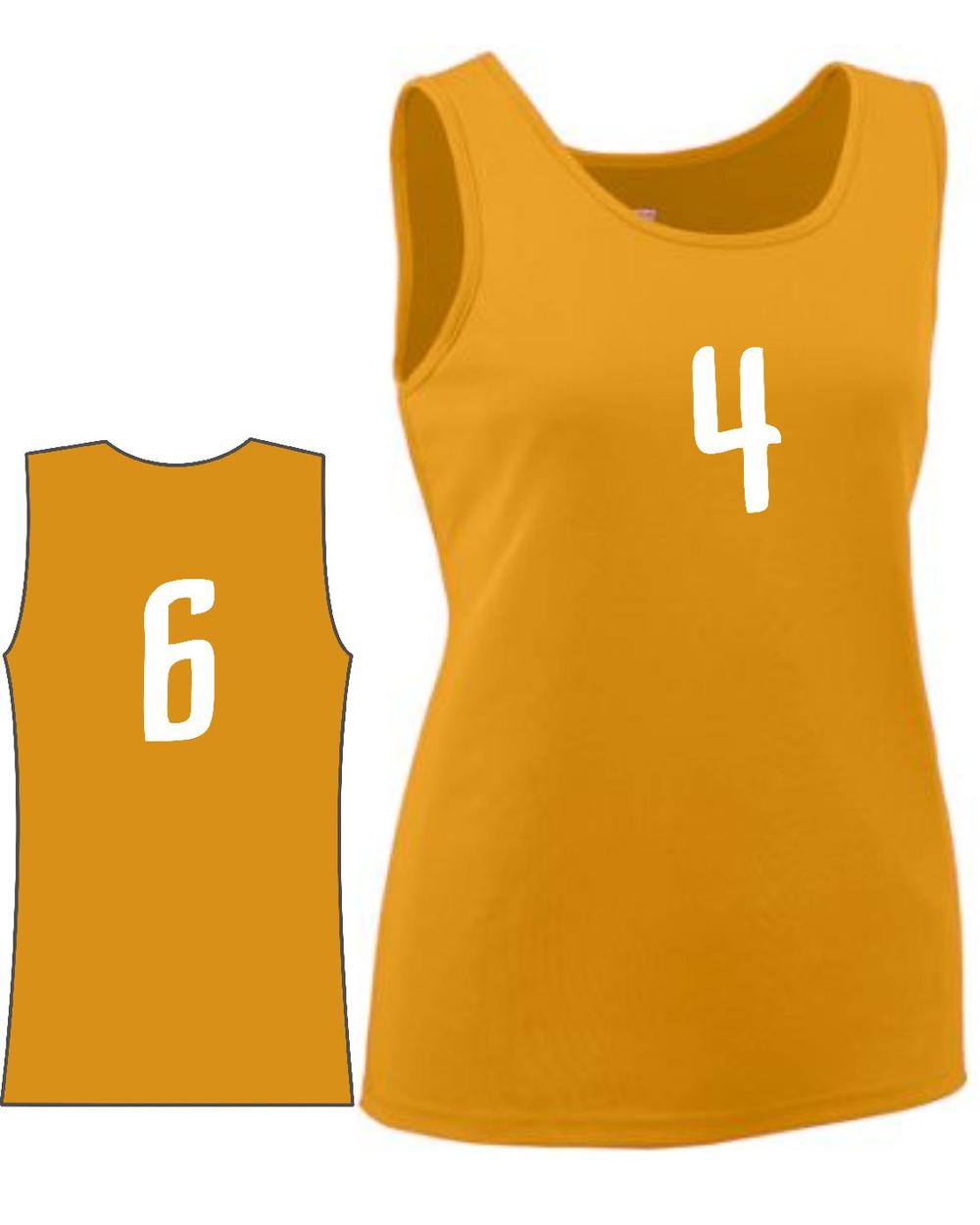 Augusta Girls Value Training Numbered Basketball Jersey, color: Gold