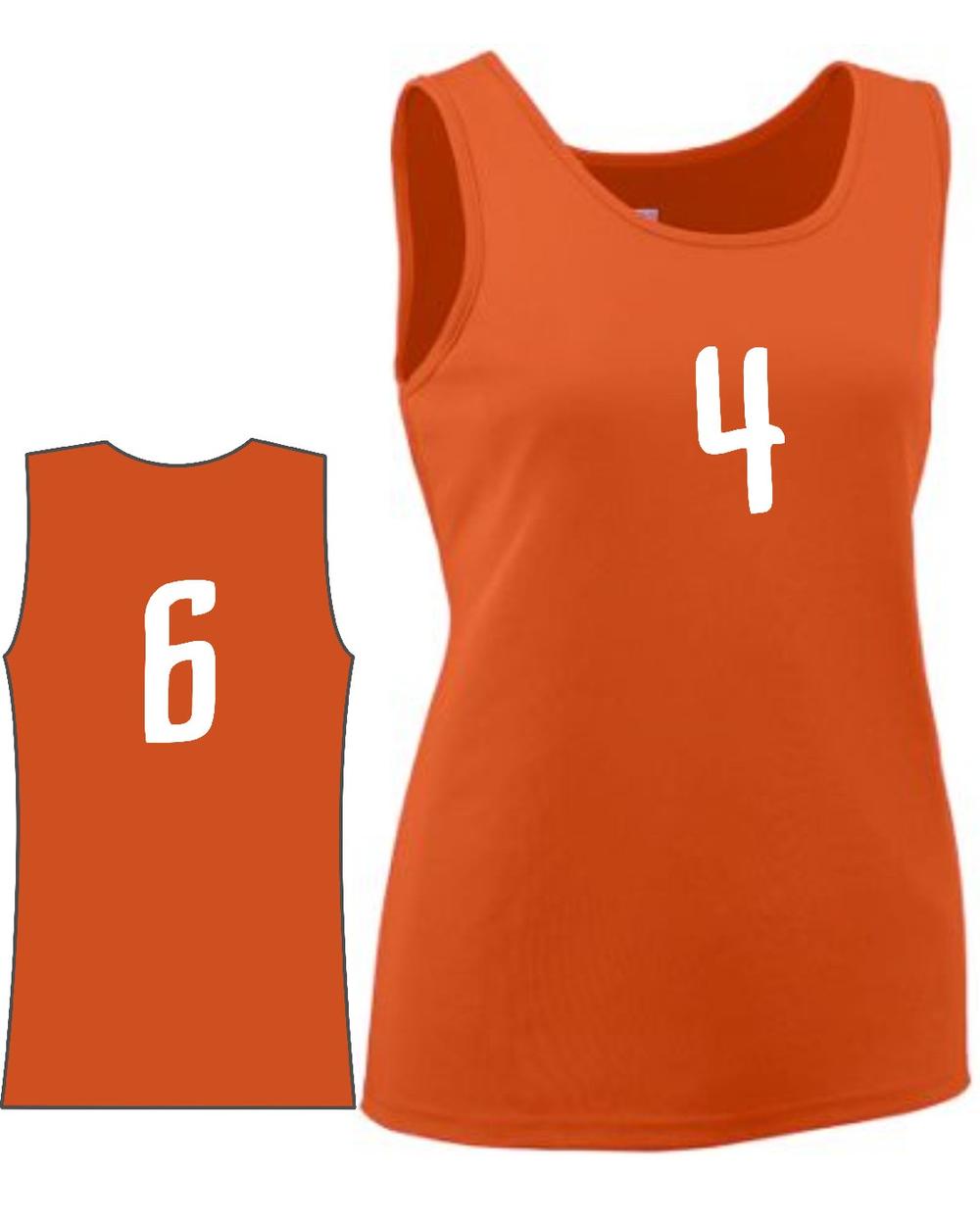 Augusta Girls Value Training Numbered Basketball Jersey, color: Orange