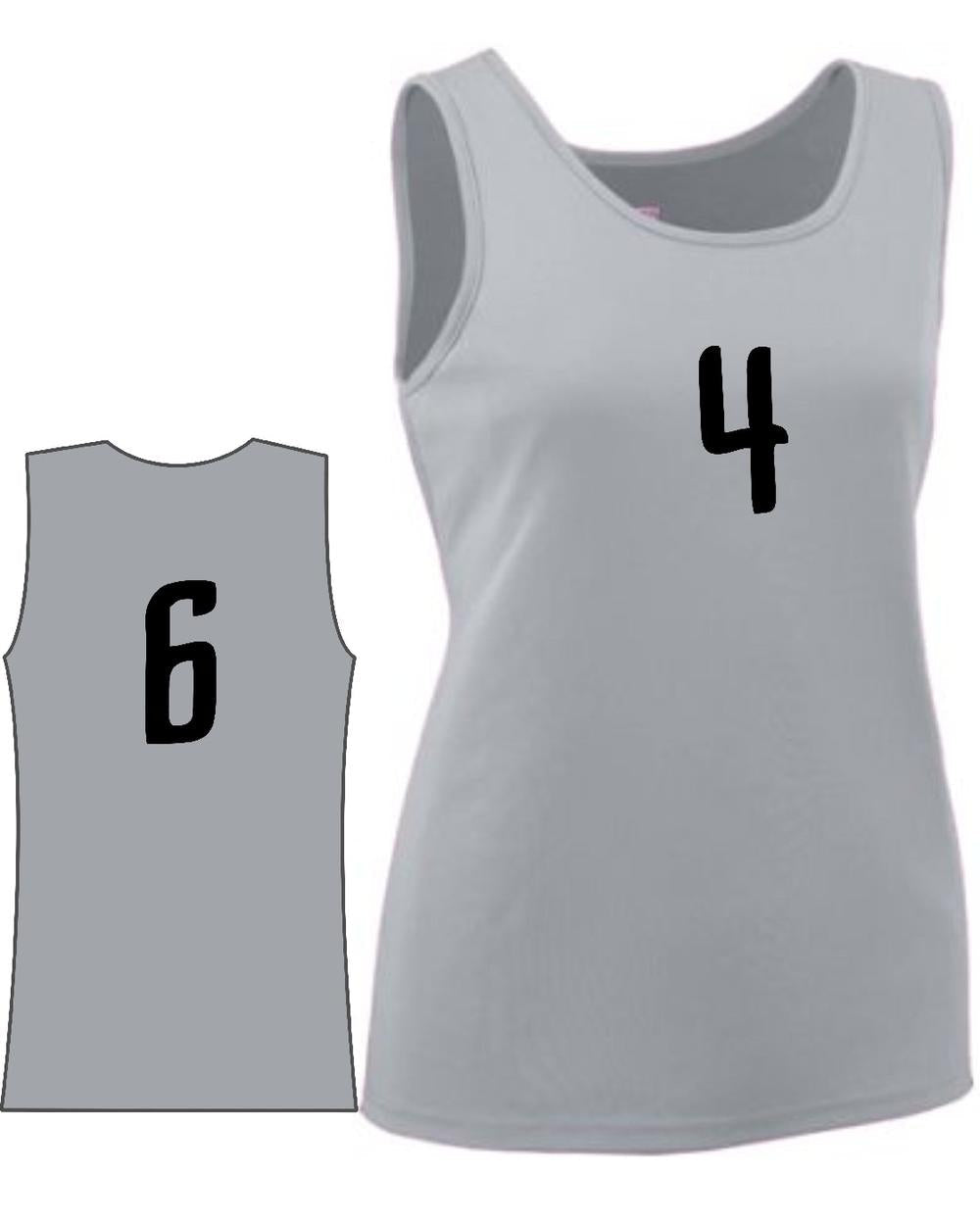 Augusta Girls Value Training Numbered Basketball Jersey, color: Silver Grey