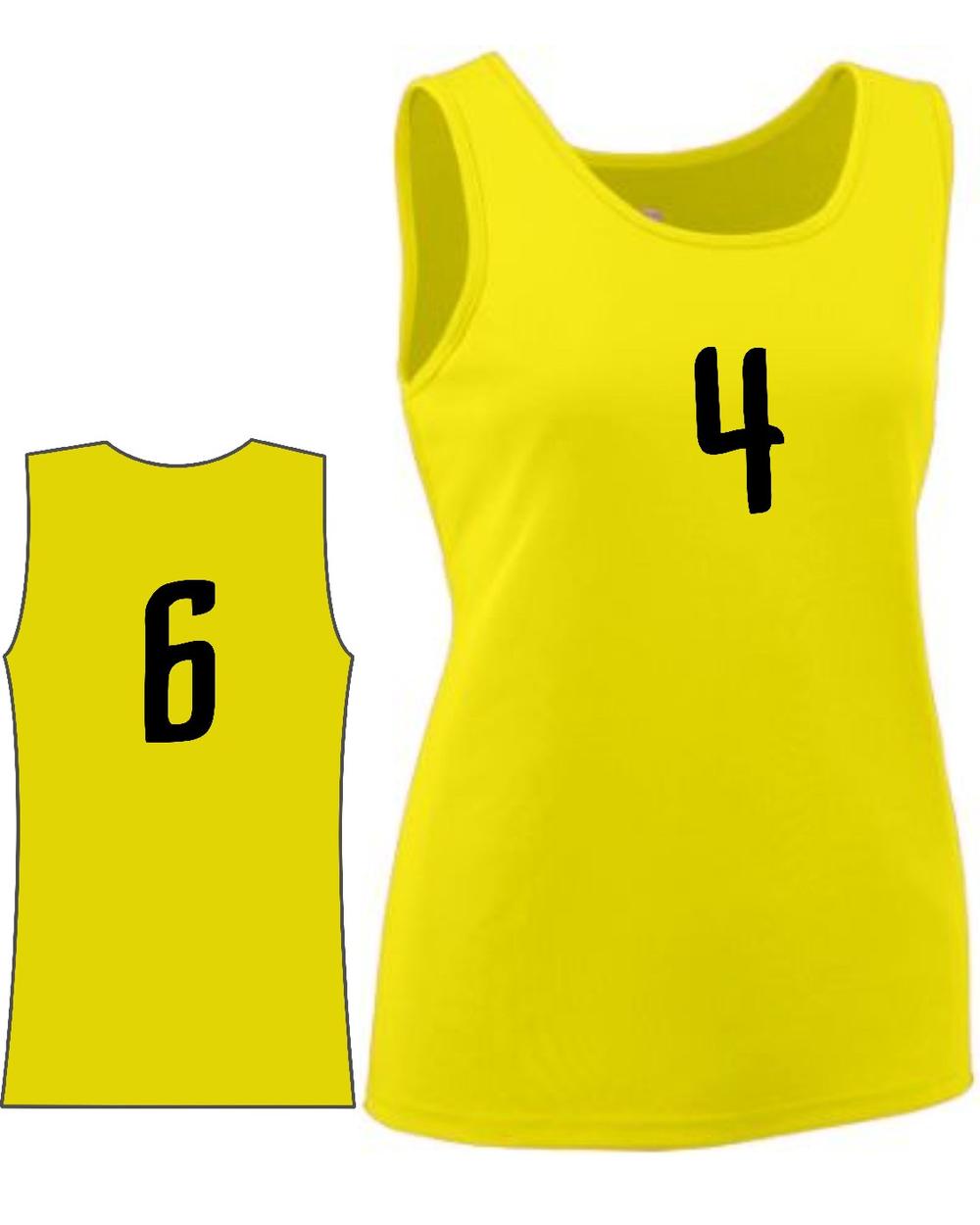Augusta Girls Value Training Numbered Basketball Jersey, color: Power Yellow