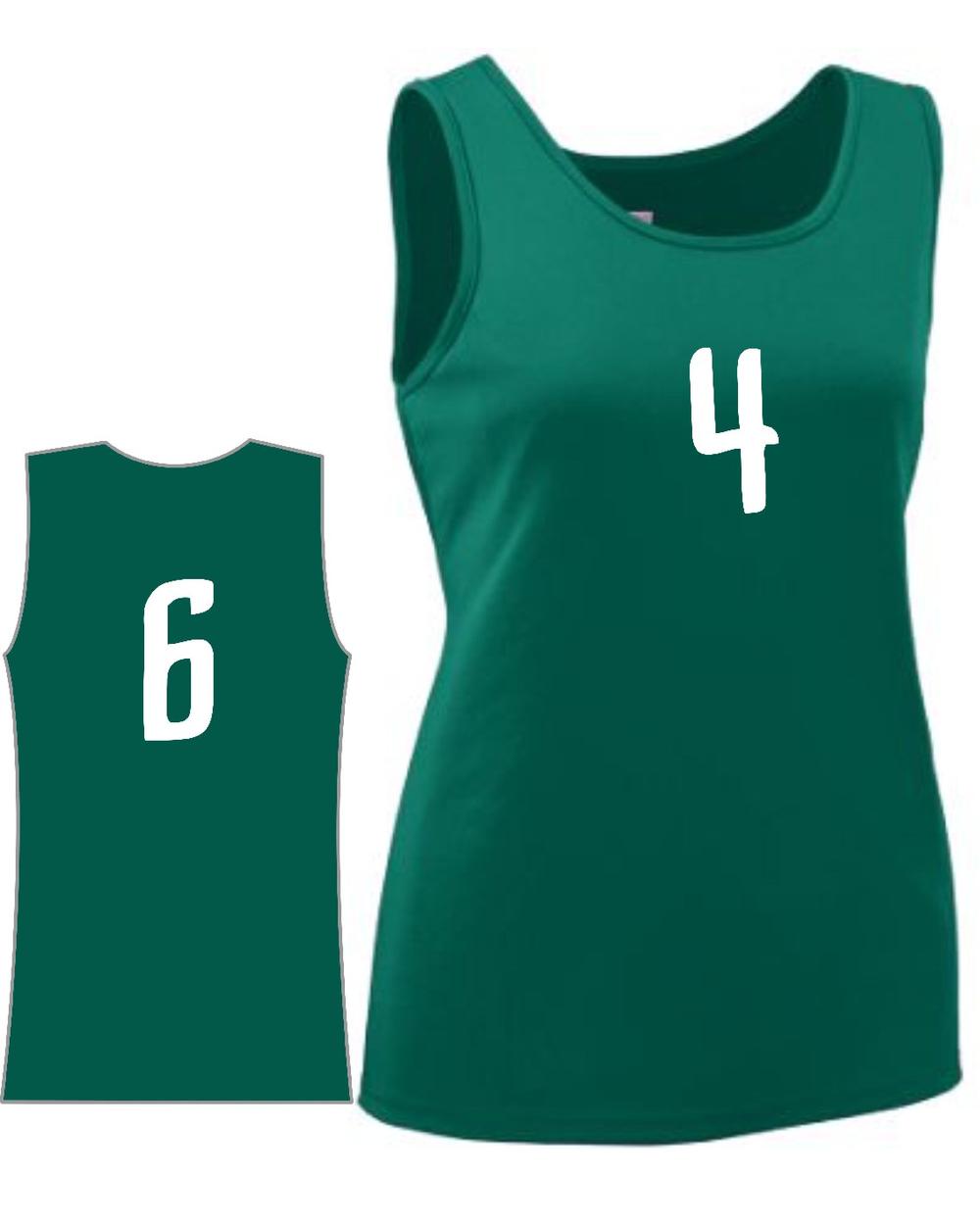 Augusta Girls Value Training Numbered Basketball Jersey, color: Dark Green