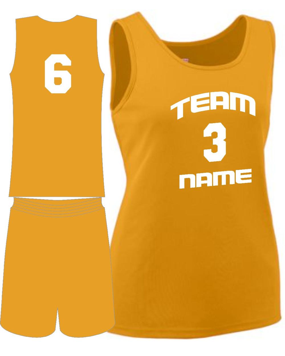 Augusta Girls Custom Value Training Basketball Uniform, color: Gold