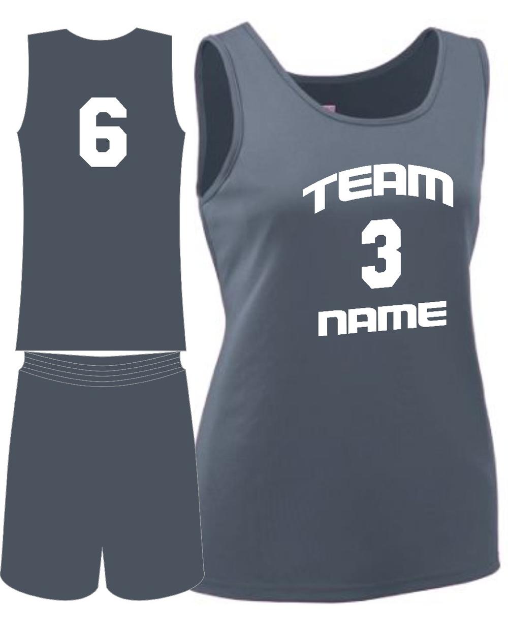 Augusta Girls Custom Value Training Basketball Uniform, color: Graphite