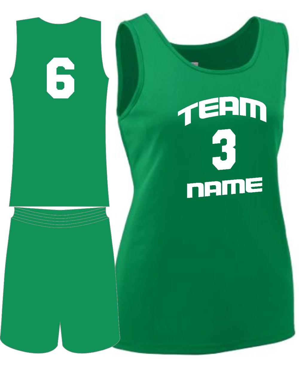 Augusta Girls Custom Value Training Basketball Uniform, color: Kelly
