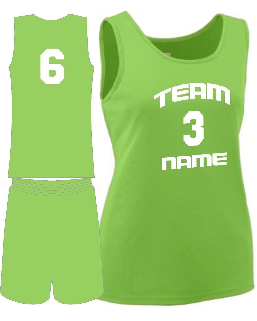 Augusta Girls Custom Value Training Basketball Uniform, color: Lime