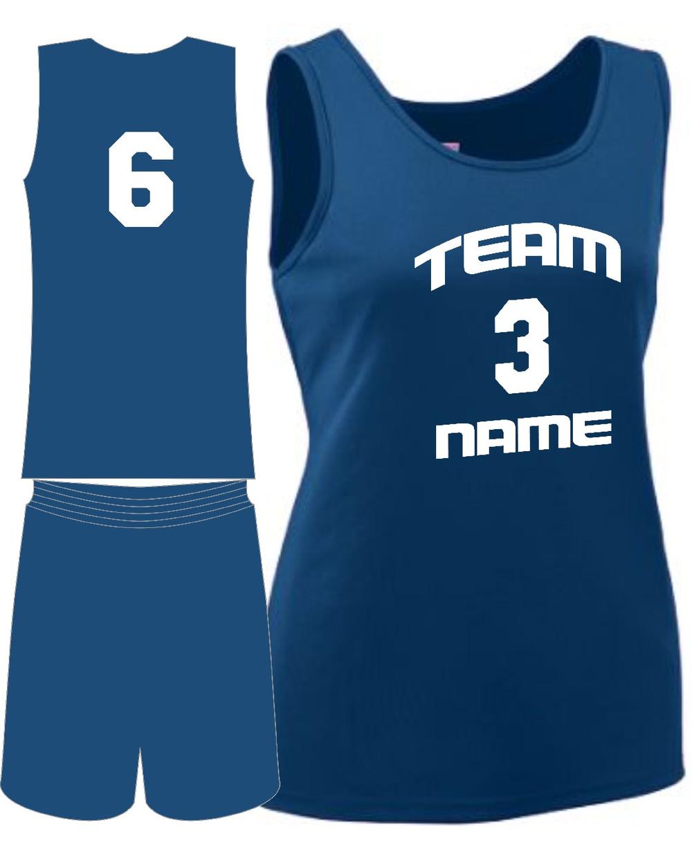 Augusta Girls Custom Value Training Basketball Uniform, color: Navy