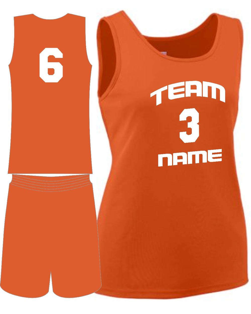 Augusta Girls Custom Value Training Basketball Uniform, color: Orange