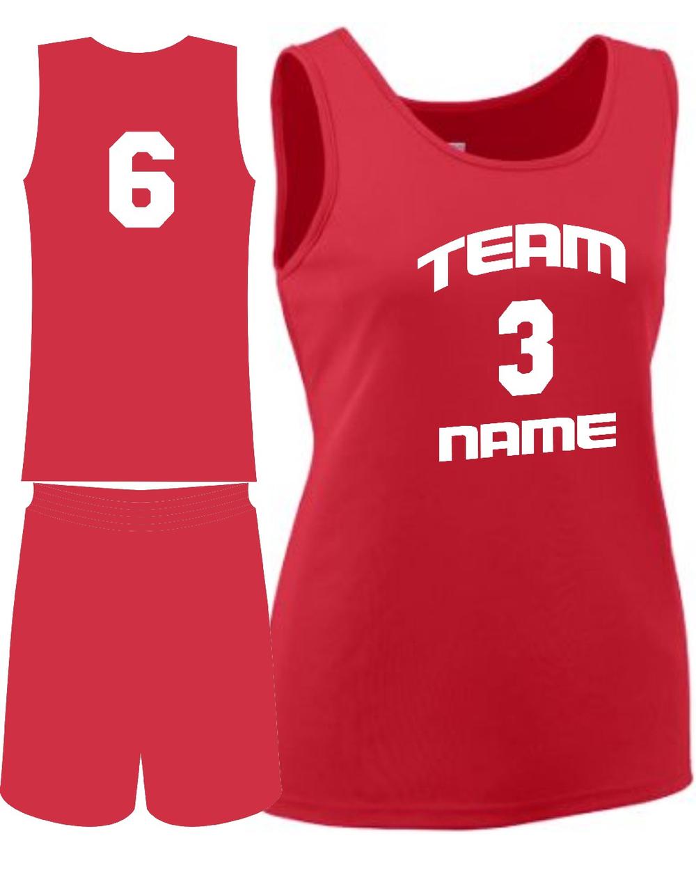 Augusta Girls Custom Value Training Basketball Uniform, color: Red