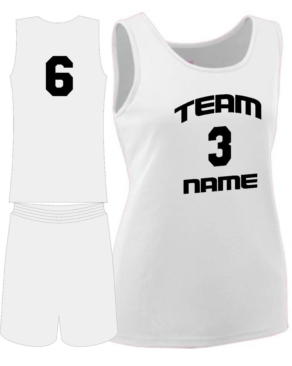 Augusta Girls Custom Value Training Basketball Uniform, color: White