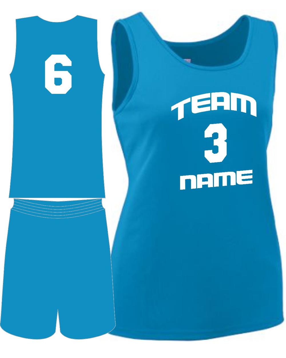 Augusta Girls Custom Value Training Basketball Uniform, color: Power Blue