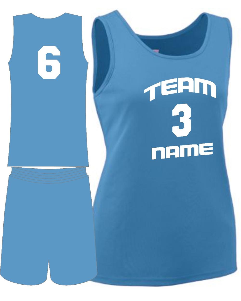 Augusta Girls Custom Value Training Basketball Uniform, color: Columbia Blue