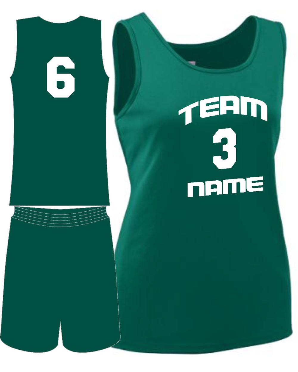 Augusta Girls Custom Value Training Basketball Uniform, color: Dark Green