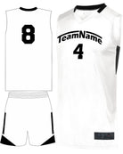 Augusta Step-Back Custom Basketball Uniform, color: White/Black