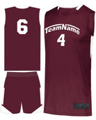 Augusta Step-Back Custom Basketball Uniform, color: Maroon/White