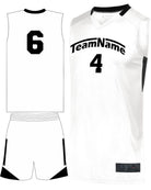 Augusta Step-Back Custom Basketball Uniform, color: White/Black