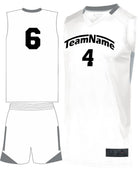Augusta Step-Back Custom Basketball Uniform, color: White/Silver