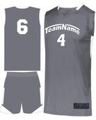 Augusta Step-Back Custom Basketball Uniform, color: Graphite/White