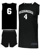 Augusta Step-Back Custom Basketball Uniform, color: Black/White