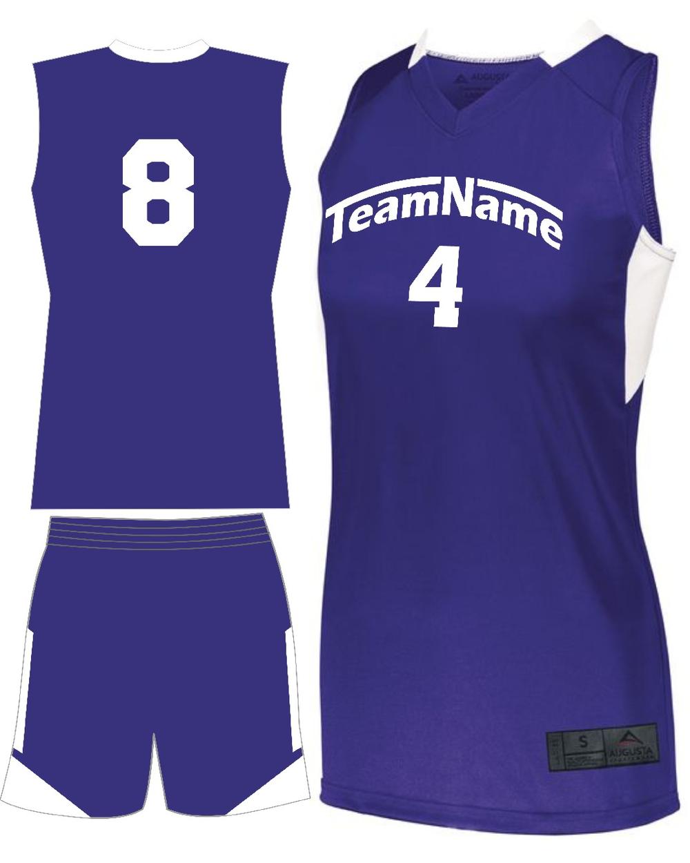 Augusta Women's Step-Back Custom Basketball Uniform, color: Purple/White
