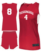 Augusta Step-Back Custom Basketball Uniform, color: Red/White