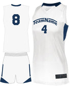 Augusta Step-Back Custom Basketball Uniform, color: White/Navy