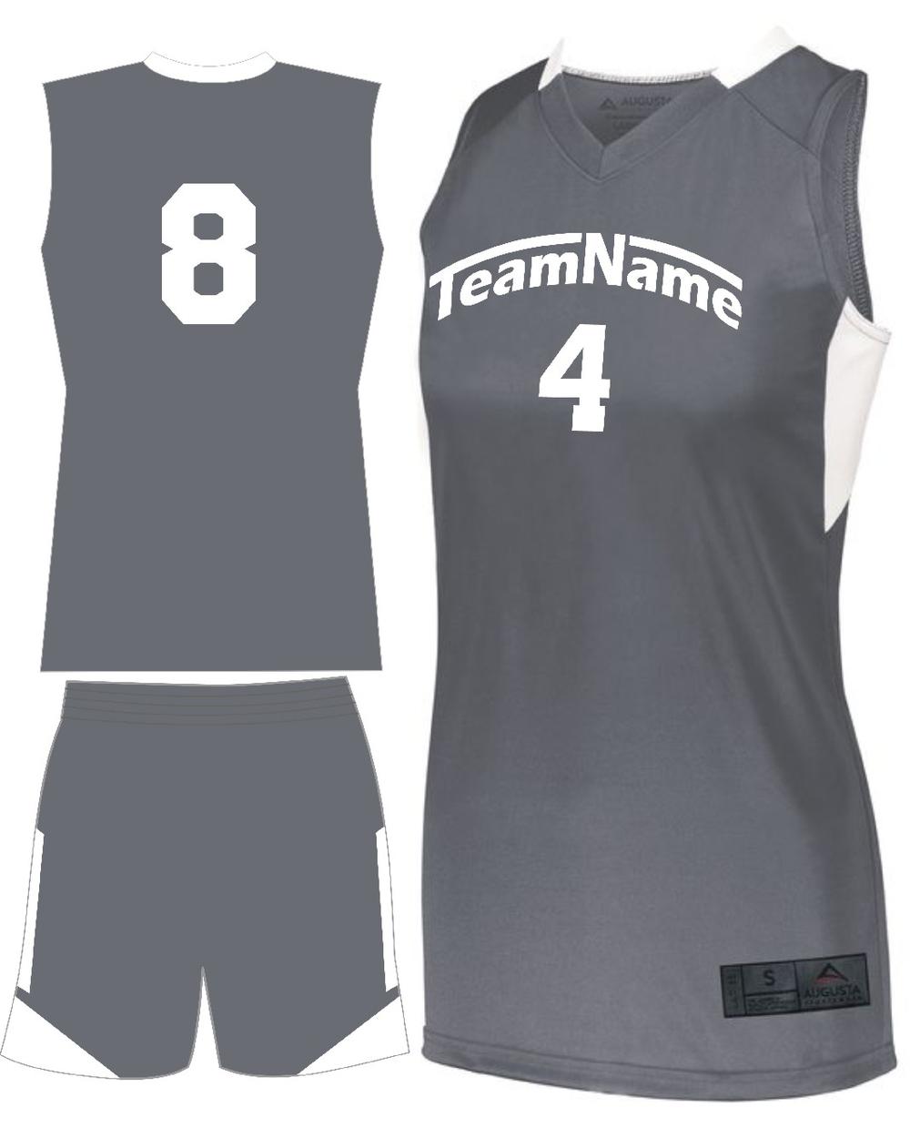 Augusta Women's Step-Back Custom Basketball Uniform, color: Graphite/White