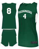 Augusta Step-Back Custom Basketball Uniform, color: Dark Green/White