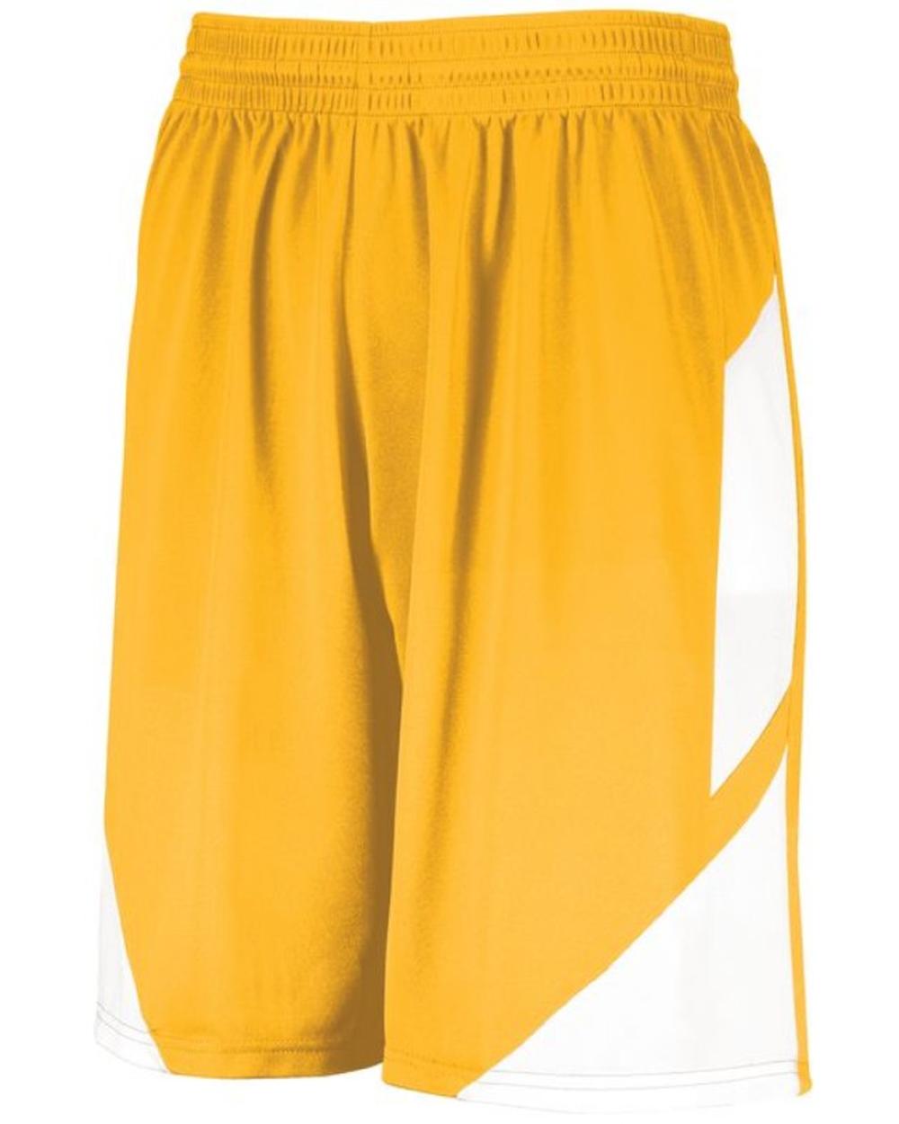 Augusta Men's Step-Back Basketball Short, color: Gold/White