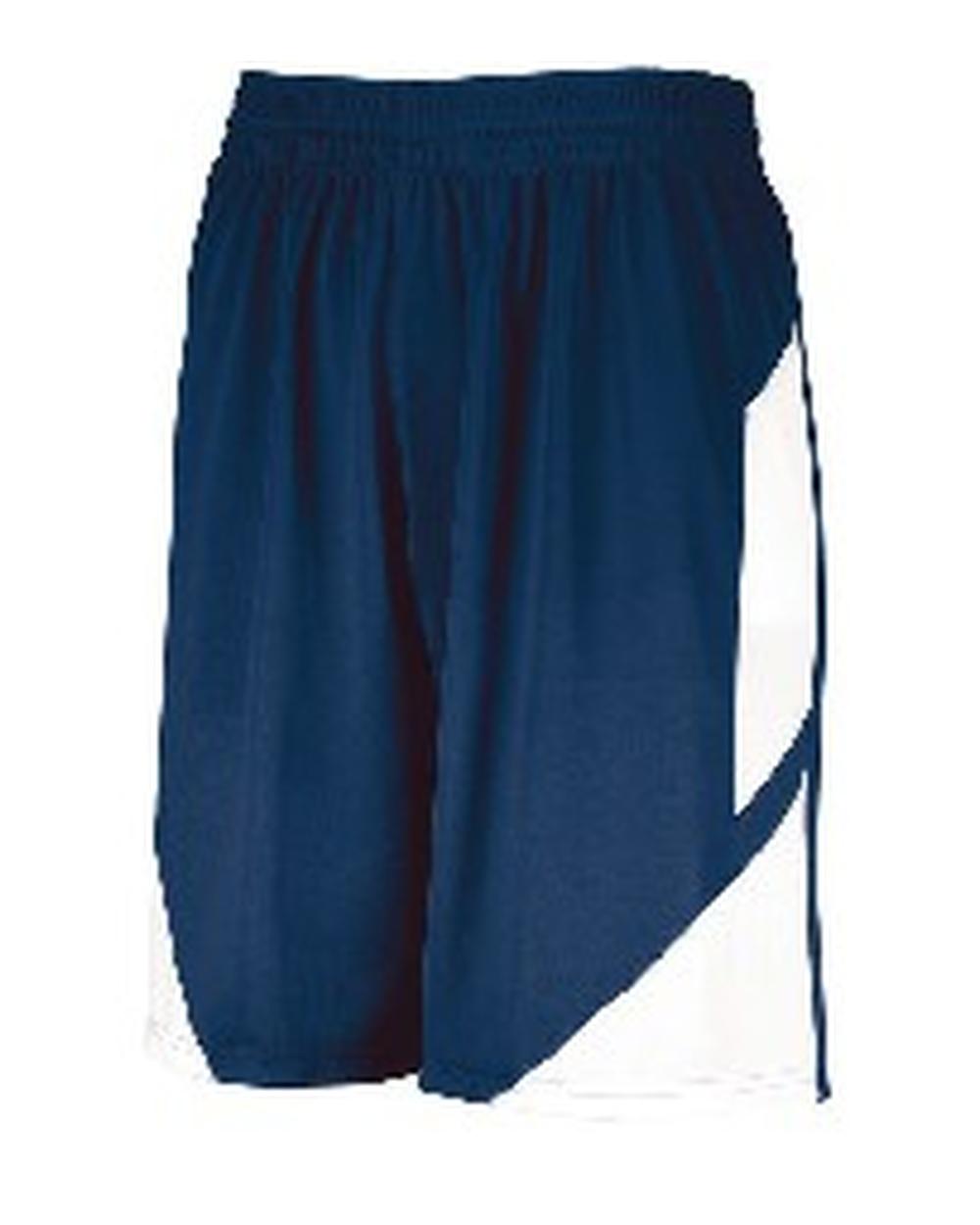 Augusta Men's Step-Back Basketball Short, color: Navy/White