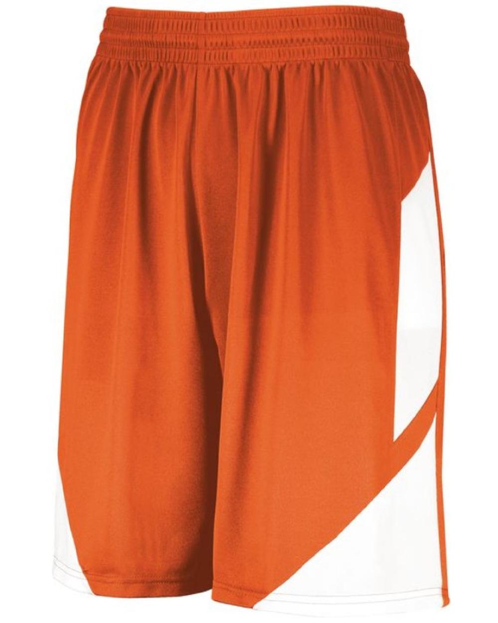 Augusta Men's Step-Back Basketball Short, color: Orange/White