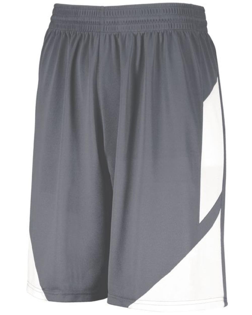 Augusta Men's Step-Back Basketball Short, color: Graphite/White