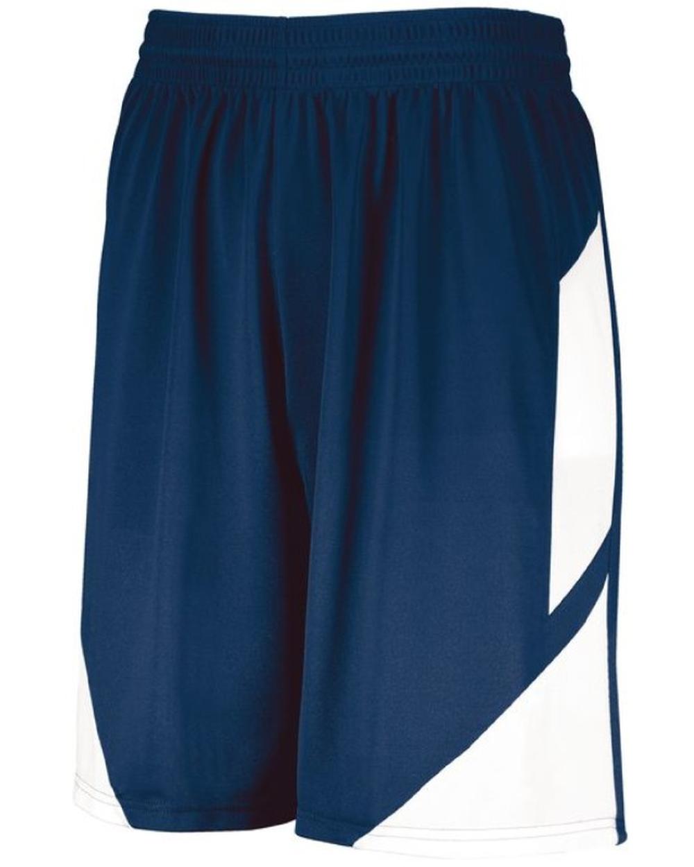 Augusta Youth Step-Back Basketball Short, color: Navy/White