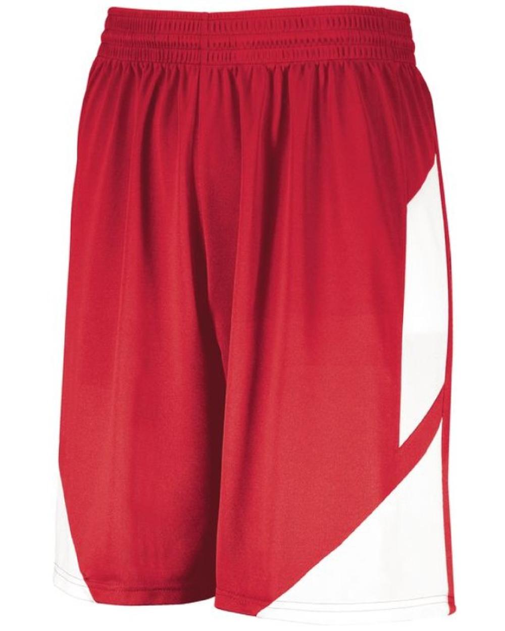 Augusta Youth Step-Back Basketball Short, color: Red/White