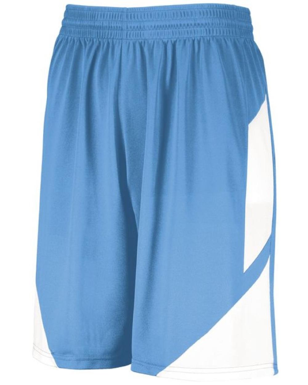 Augusta Youth Step-Back Basketball Short, color: Columbia Blue/White