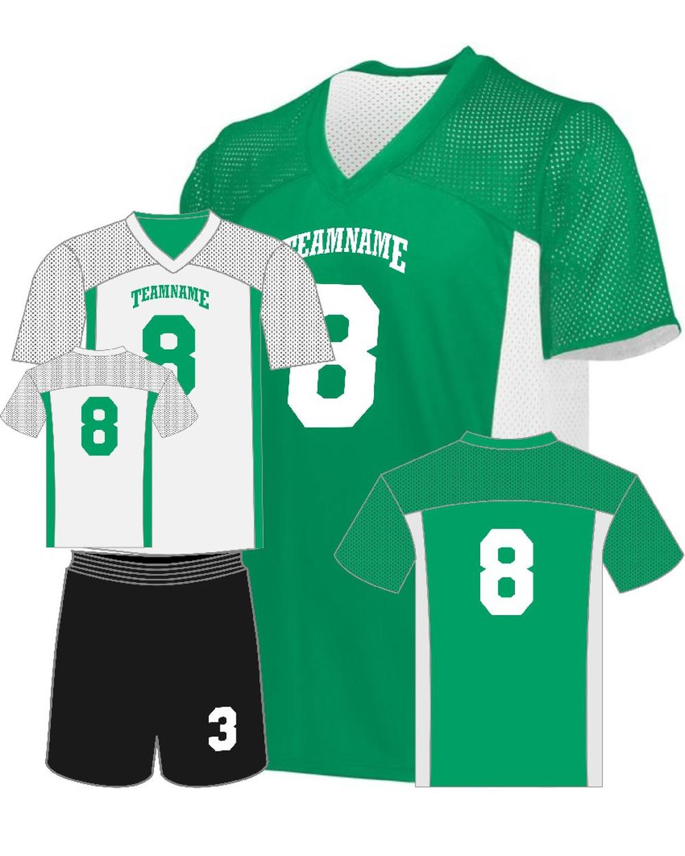 Augusta Reversible Flag Custom Football Jersey, color: Kelly/White