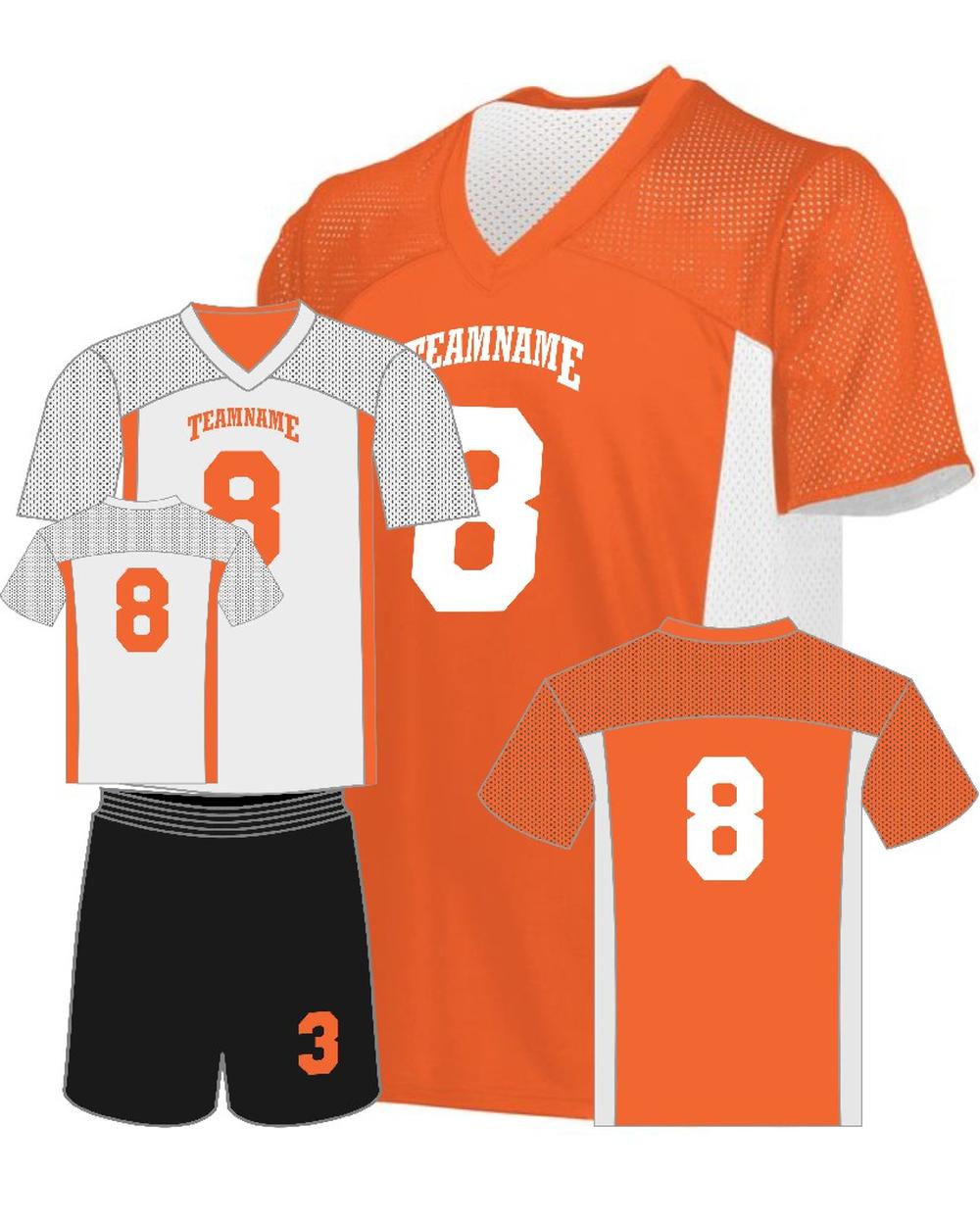 Augusta Reversible Flag Custom Football Jersey, color: Orange/White