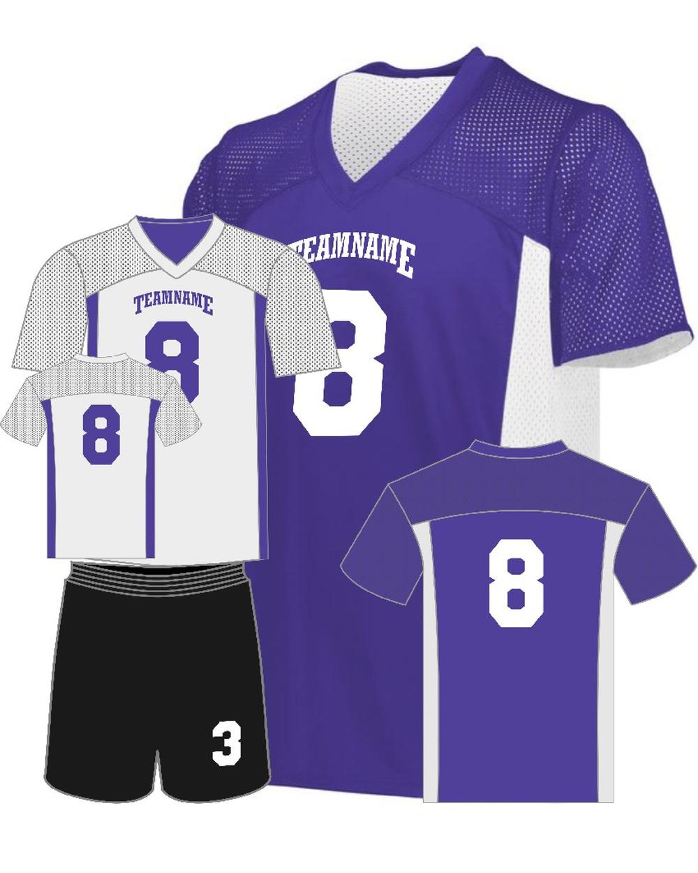 Augusta Reversible Flag Custom Football Jersey, color: Purple/White