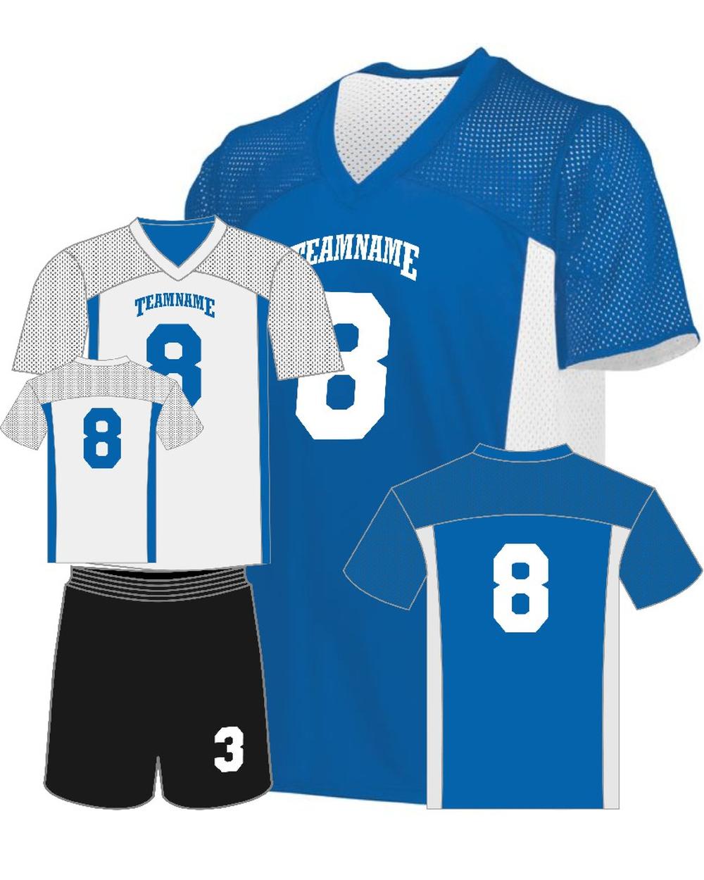 Augusta Reversible Flag Custom Football Jersey, color: Royal/White