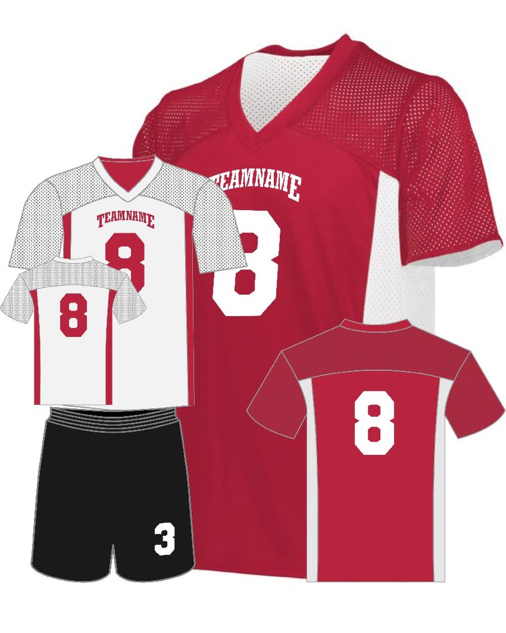 Augusta Reversible Flag Custom Football Jersey, color: Scarlet/White