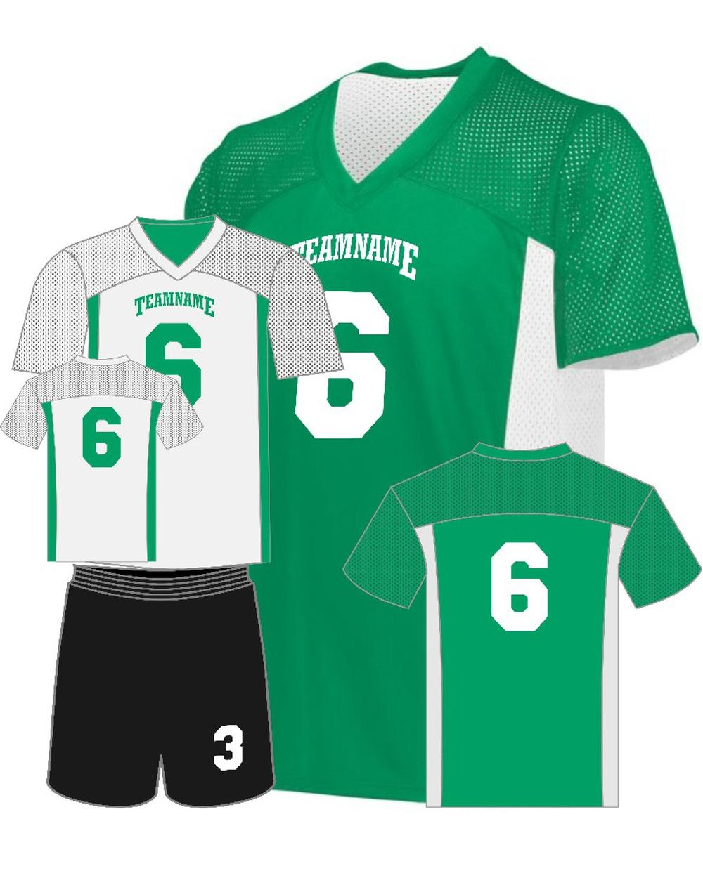Augusta Reversible Flag Custom Football Jersey, color: Kelly/White