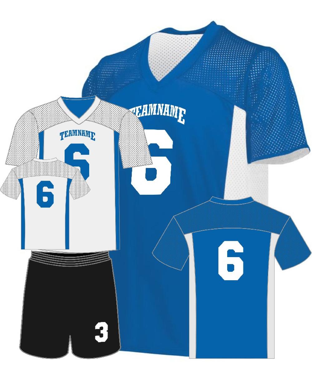 Augusta Youth Reversible Flag Custom Football  Jersey, color: Royal/White