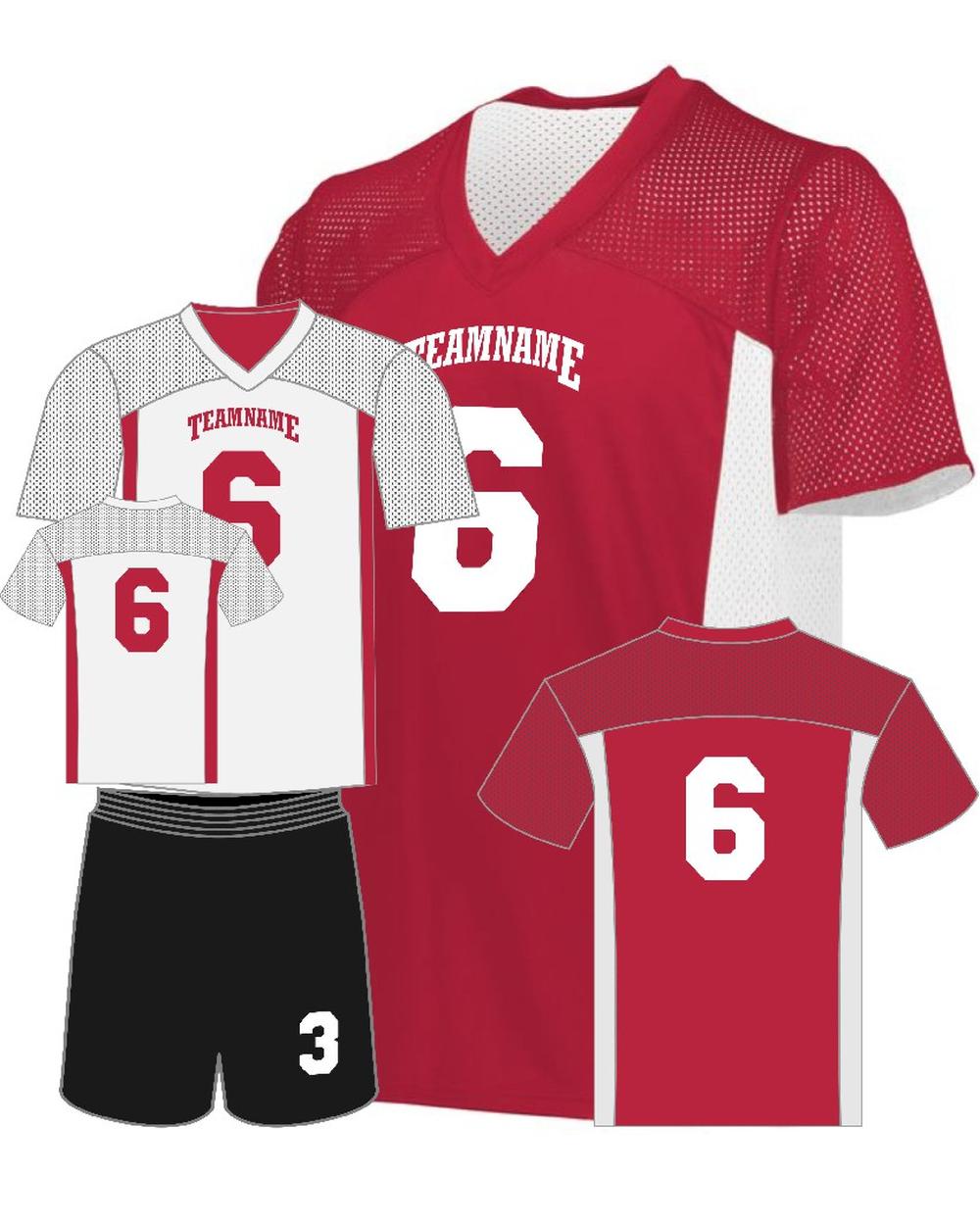 Augusta Youth Reversible Flag Custom Football  Jersey, color: Scarlet/White