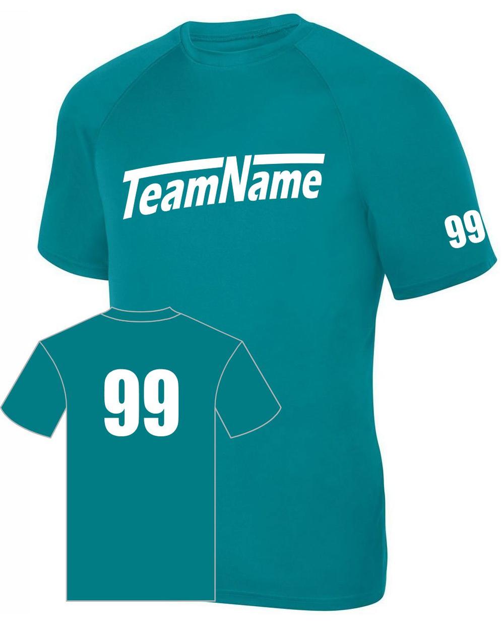 Augusta Men's Attain Wicking Raglan Custom T-Shirt, color: Teal